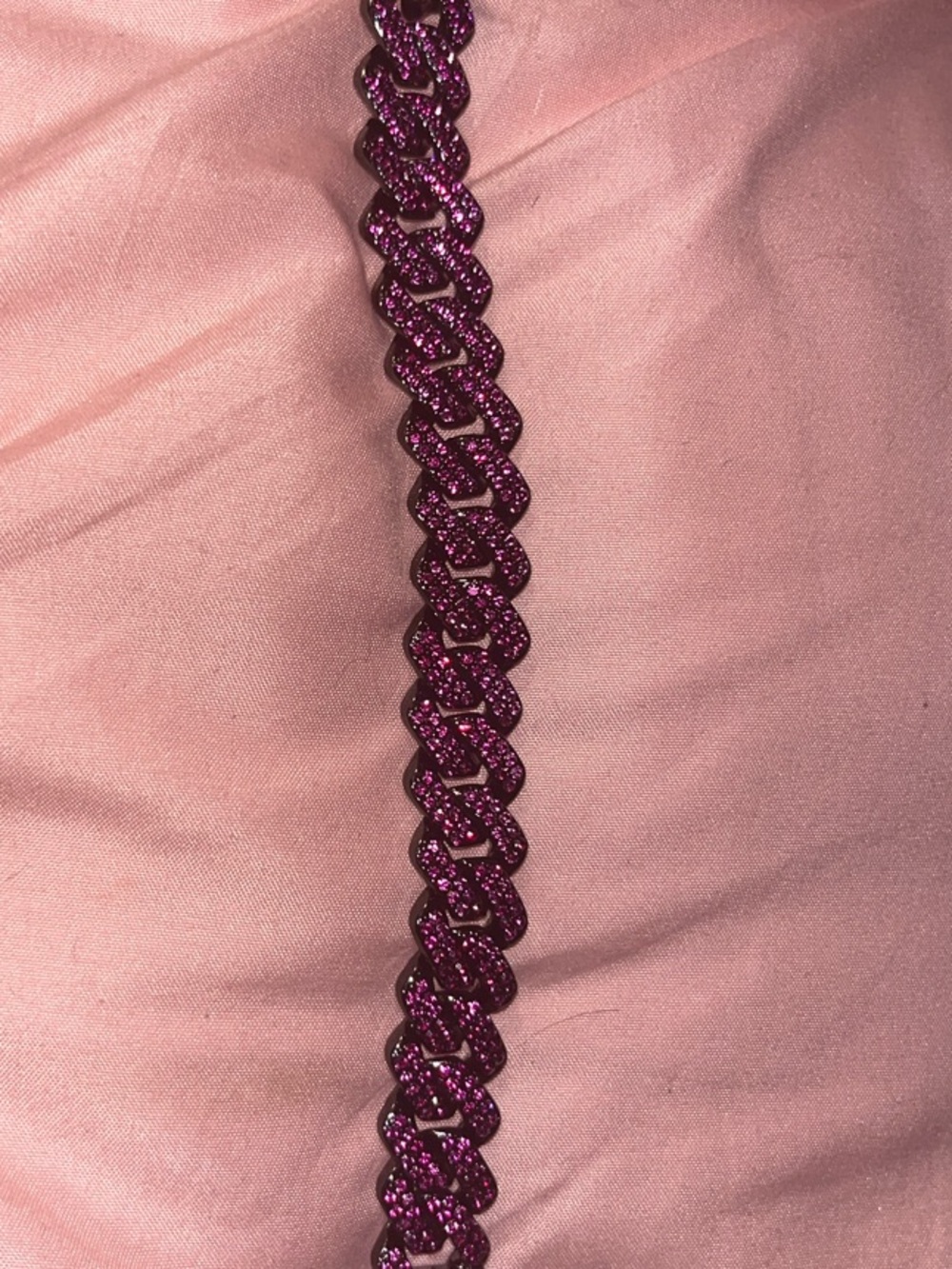 Sparkling Purple Cuban Link Bracelet